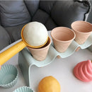 Brinquedos de Praia Infantil – Kit de Areia com Forminhas de Sorvete, Pá e Ferramentas em Palha de Trigo Ecológica, Estilo Nórdico