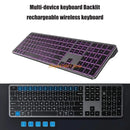 Teclado Sem Fio K1AA com Iluminação – Conexão Multi-Dispositivo, Silencioso e Ideal para Uso Noturno