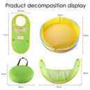 Piscina Dobrável Infantil com Cesta de Bolinhas | Banheira de Brincar ao Ar Livre | Proteção Solar para Praia e Jardim