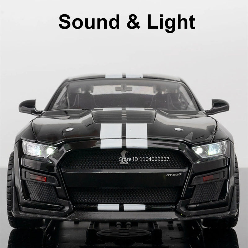 Carro Modelo 1:18 Mustang GT500 – Miniatura Diecast com Luz e Som