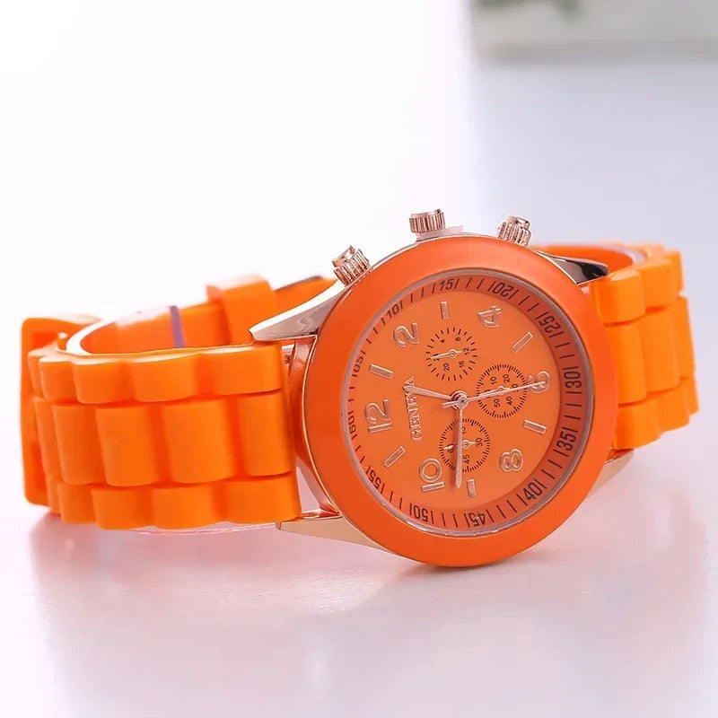 Relógio Feminino de Luxo 2025 – Moda Elegante, Pulseira de Silicone, Quartz Preciso, Estilo Moderno e Confortável