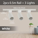 Kit Completo de Trilho com Spots LED — Iluminação de Teto com Lâmpadas GU10 Substituíveis para Sala e Quarto