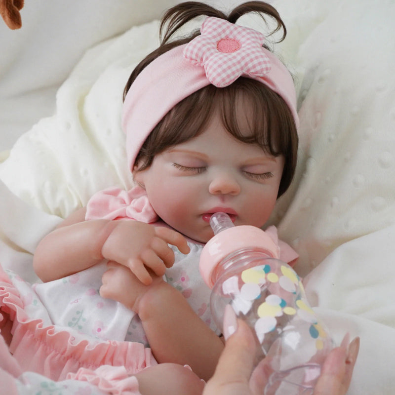 Boneca Reborn Realista Brastoy 48cm – Menina Pintada à Mão com Corpo Inteiro de Silicone | Vai ao Banho