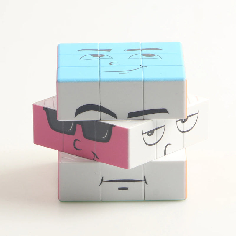 Cubo Mágico 3x3x3 Rosto Sorridente – UV, Divertido, Anti-Stress, Profissional e Rápido, Quebra-Cabeça Infantil e Presente