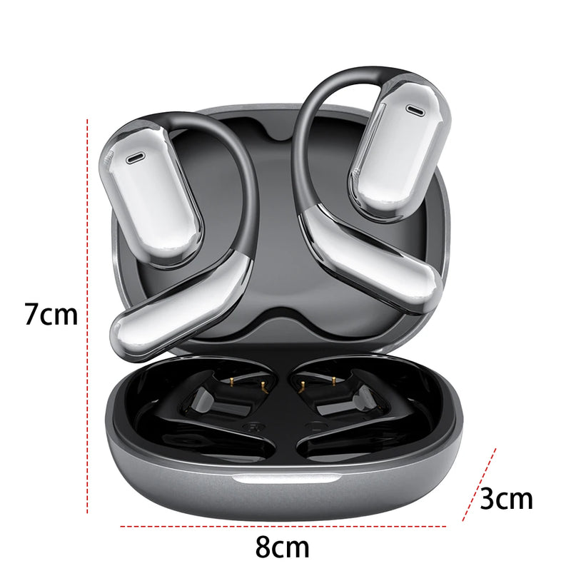 Fones Tradutores AI Bluetooth 5.4 – Tradução em Tempo Real, Touch Screen, À Prova d’Água, Open-Ear