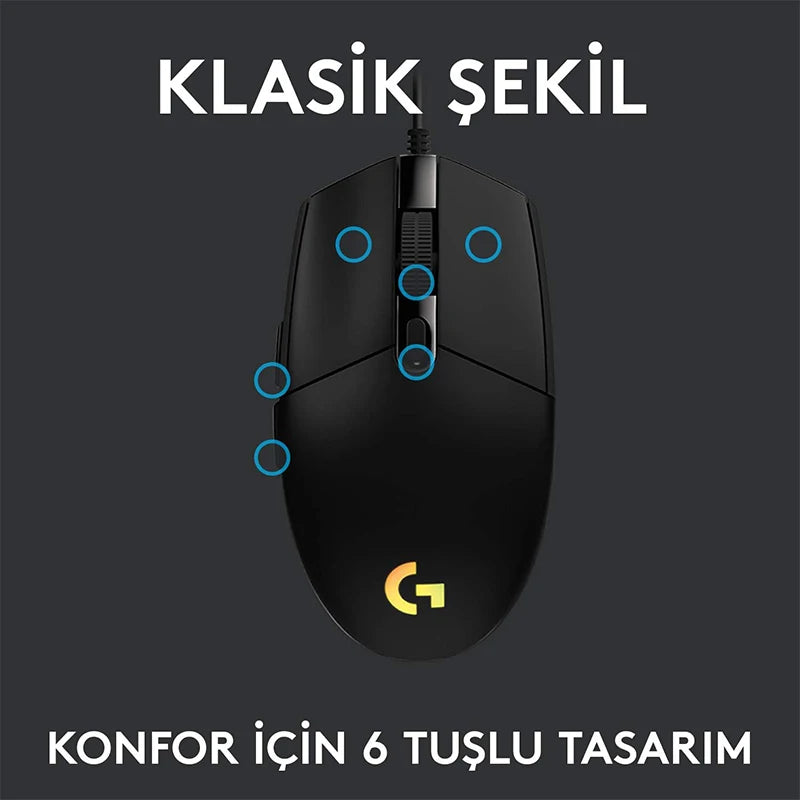 Mouse Gamer Logitech G102 LIGHTSPEED – 8000 DPI, Desempenho Profissional, Versão Sem Driver