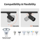 Kit Completo de Trilho com Spots LED — Iluminação de Teto com Lâmpadas GU10 Substituíveis para Sala e Quarto