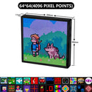 Painel de LED RGB 64x64 com Display de Pixel Programável – Controle via App Bluetooth | Tela Criativa para Animações, Arte Pixel e Decoração