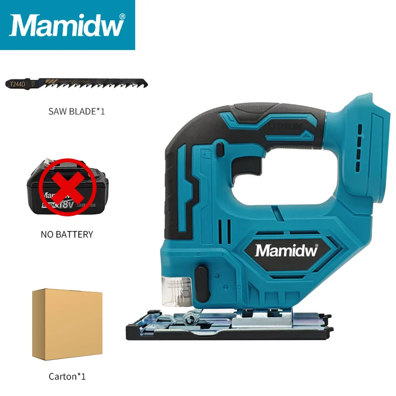 Serra Tico-Tico Sem Fio Mamidw DJV182Z – 18V, Motor Brushless, 340W, Cabo em Barril | Compatível com Bateria Makita 18V