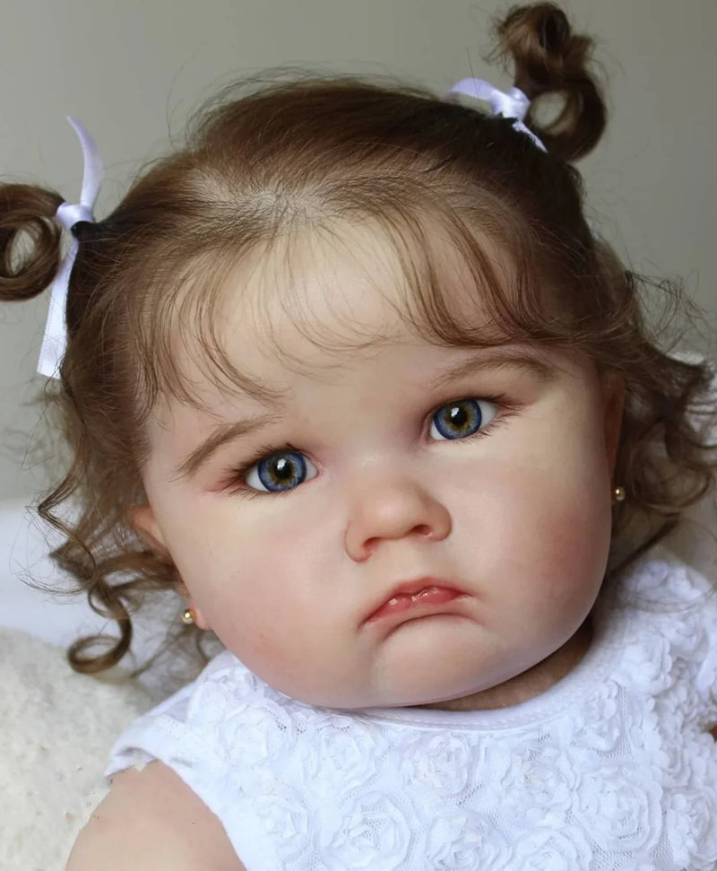 Boneca Reborn Realista 60cm BZDOLL – Silicone Macio, Pintura 3D e Veias Visíveis, Feita à Mão – Presente de Aniversário para Menina