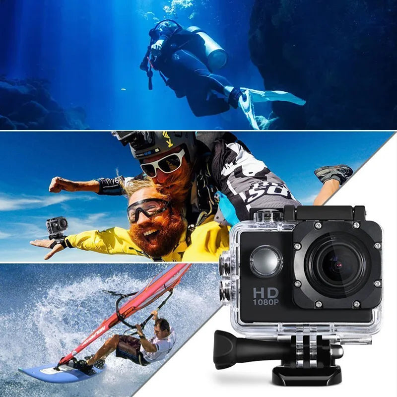 Câmera de Ação 4K Ultra HD com Case à Prova d’Água – Gravação em Vídeo, Tela 2.0", 3MP, Bateria 900mAh, Ideal para Esportes e Aventuras ao Ar Livre