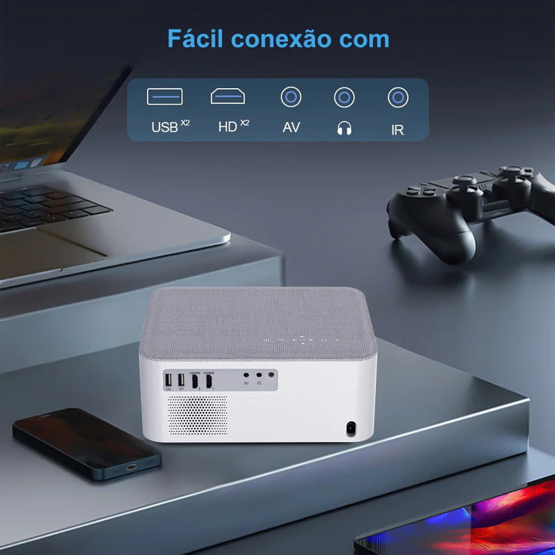 🎥 Mini Projetor Portátil ThundeaL TD92 Pro – Full HD 1080P, Wi-Fi, Android, Suporte 4K e 3D para Home Theater