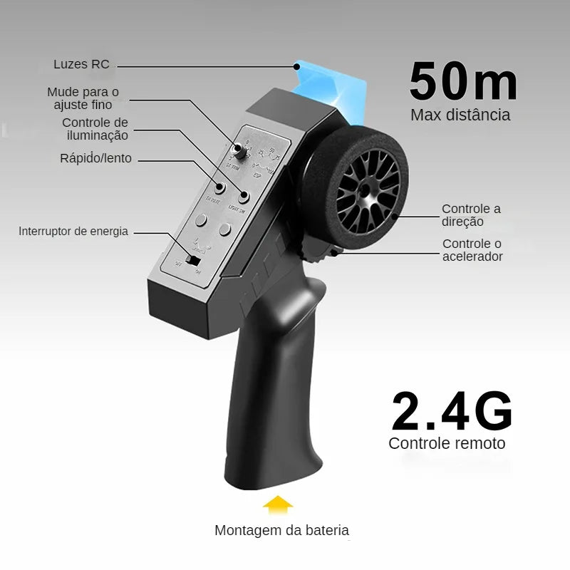 Caminhonete RC 4x4 Escala 1:12 ZWN MN82 PRO – Faróis Controláveis, 2.4G, Off-Road Potente, Brinquedo de Aventura para Crianças