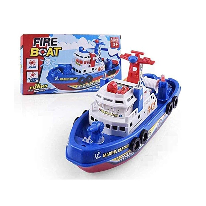 Barco de Resgate Elétrico com Luz e Som – Brinquedo Infantil de Bombeiro Marítimo | Lancha para Banho e Piscina