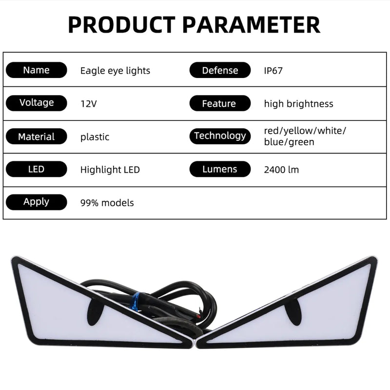 Luz LED "Olho de Demônio" para Carros e Motos – Sinalizador, Pisca e Es