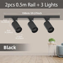 Kit Completo de Trilho com Spots LED — Iluminação de Teto com Lâmpadas GU10 Substituíveis para Sala e Quarto