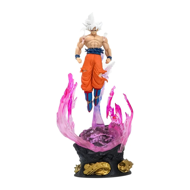 Boneco Dragon Ball 24cm – Goku Super Saiyajin Instinto Superior com Luz | Estátua PVC Colecionável Anime