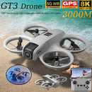 Drone Profissional GT3 Mini 8K com GPS e Câmera HD – 5G Wi-Fi, Luzes Dinâmicas e Controle Remoto | Quadcopter para Fotos Aéreas