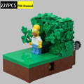 227 Peças Blocos de Montar MOC Homer no Arbusto – Kit de Construção Criativo Tecnológico para Presentes de Natal, Aniversário e Hobby Adulto
