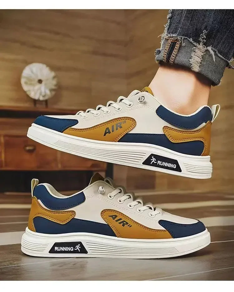 Tênis Masculino Casual em Couro – Estilo Moderno 2025 | Confortável para o Dia a Dia, Corrida e Esporte