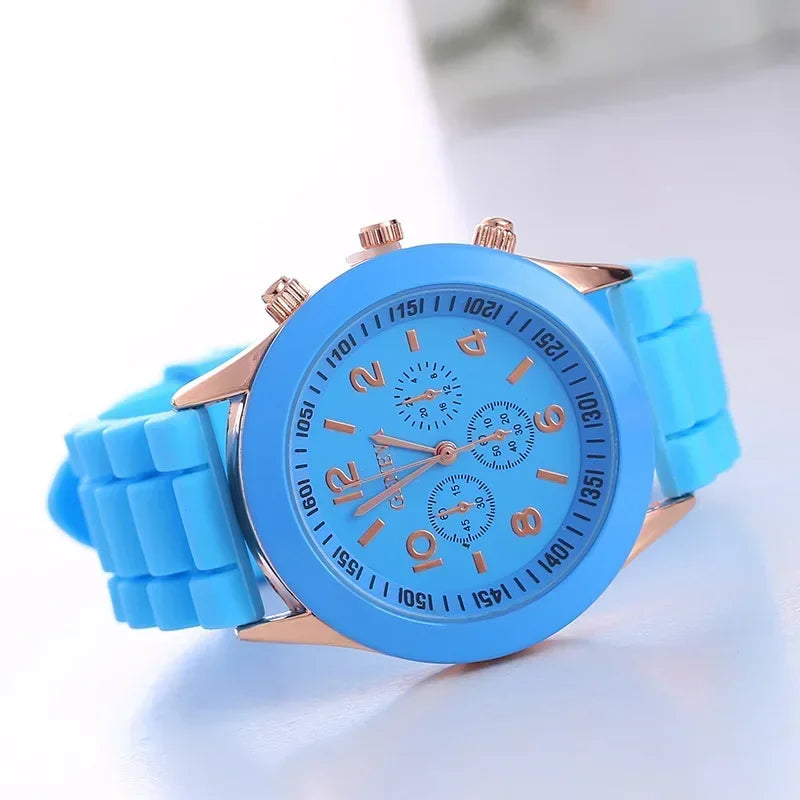 Relógio Feminino de Luxo 2025 – Moda Elegante, Pulseira de Silicone, Quartz Preciso, Estilo Moderno e Confortável