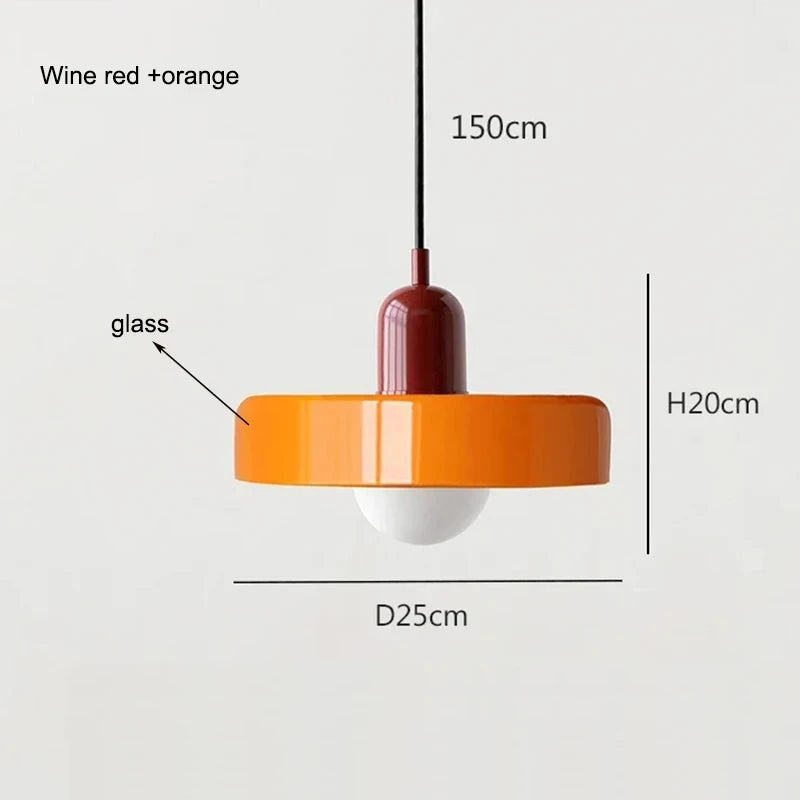 Lustre Estilo Bauhaus em Vidro Nórdico – Iluminação Retrô Elegante para Sala de Jantar, Sala de Estar, Quarto, Bar e Cafeteria