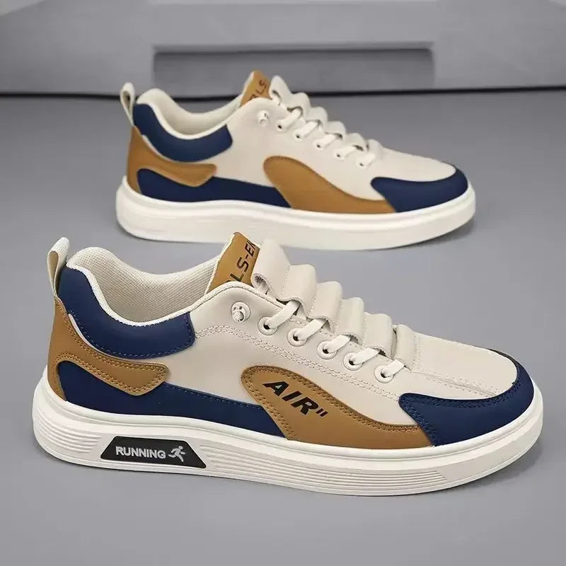 Tênis Masculino Casual em Couro – Estilo Moderno 2025 | Confortável para o Dia a Dia, Corrida e Esporte