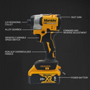 Parafusadeira de Impacto Mamidw DCF850 Sem Fio – Motor Brushless, 205N·m, 3250RPM | Compatível com Bateria Dewalt 20V