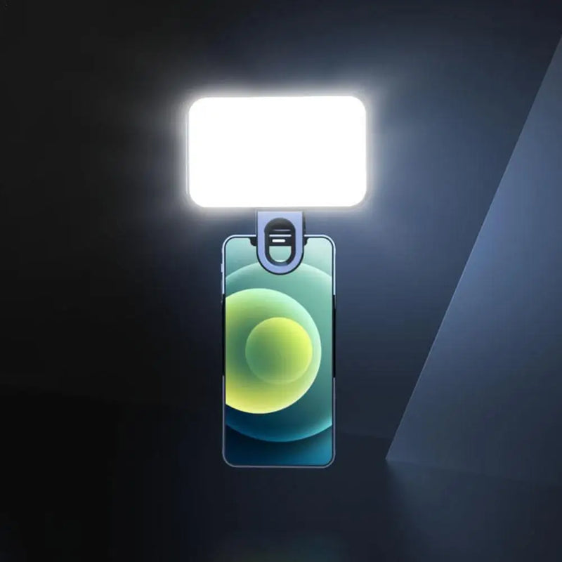 Luz de Preenchimento para Videoconferência com Clipe – LED 3 Cores, Bateria Recarregável, Para Celular, Notebook e Monitor