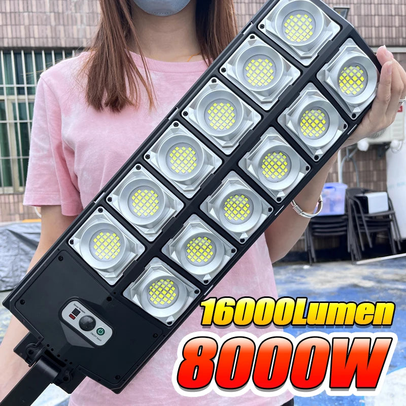 Luminária Solar LED para Áreas Externas – 7700LM, 720 LEDs, 3 Modos, Controle Remoto e à Prova d’Água | Ideal para Jardim e Rua