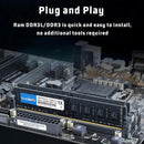 Memória RAM TECMIYO DDR3/DDR3L 8GB ou 4GB 1600/1333MHz DIMM para Desktop – 1.35V/1.5V PC3 – Preto