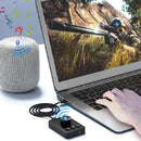 Placa de Som Externa USB com Bluetooth – 3 Modos, Controle de Volume, Adaptador de Áudio para PC e Notebook