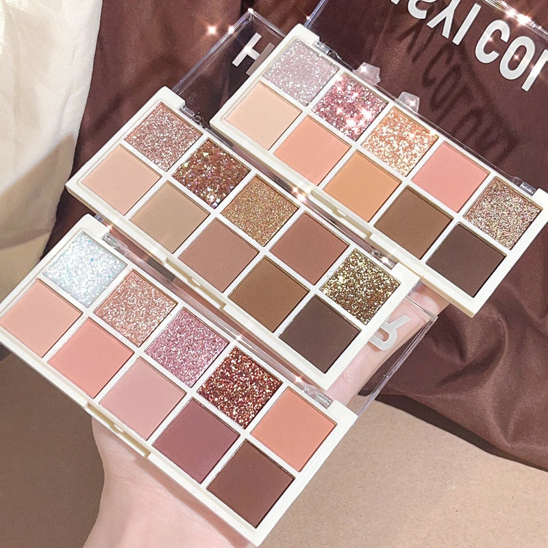 Paleta de Sombras 10 Cores Star Rejuvenation – Tons rosados e marrons com acabamento matte e perolado para makes delicadas e versáteis