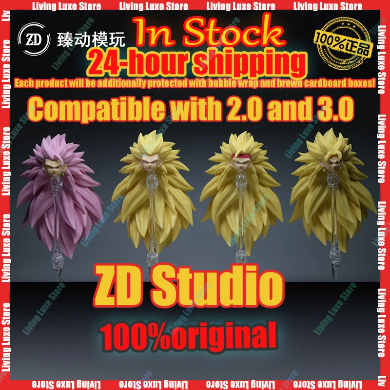 ZD Studio Dragon Ball – Kit de Acessórios para Action Figure SHF (Vegito, Bardock, Goku, Goku Black, Gogeta) com Cabeças Extras SSJ3