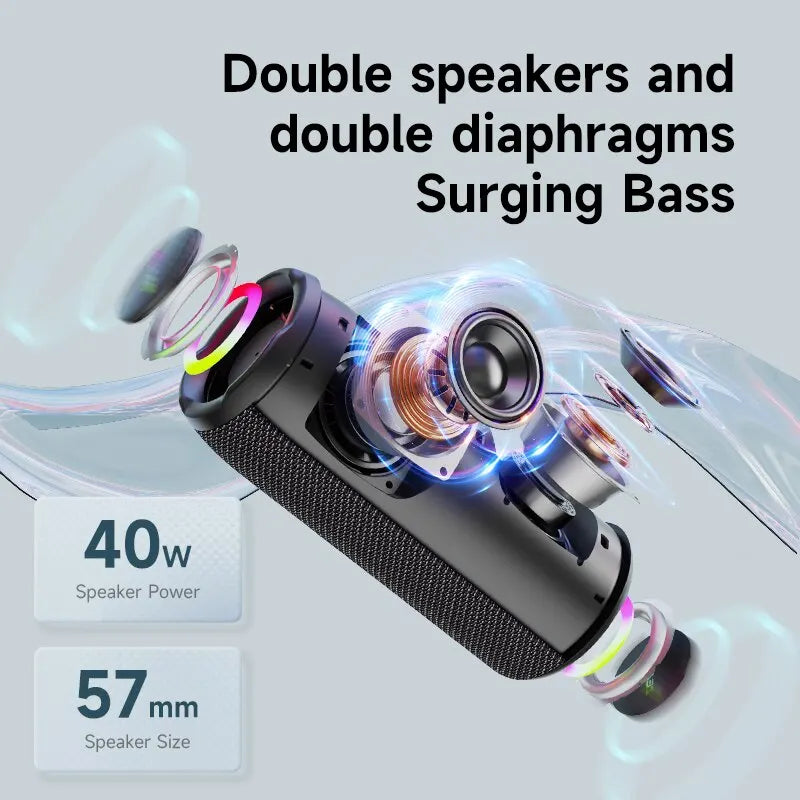 Caixa de Som Bluetooth ZEALOT S49PRO – 20W, Som Potente com Bass Boost, IPX6 à Prova d’Água, Emparelhamento Duplo e TWS