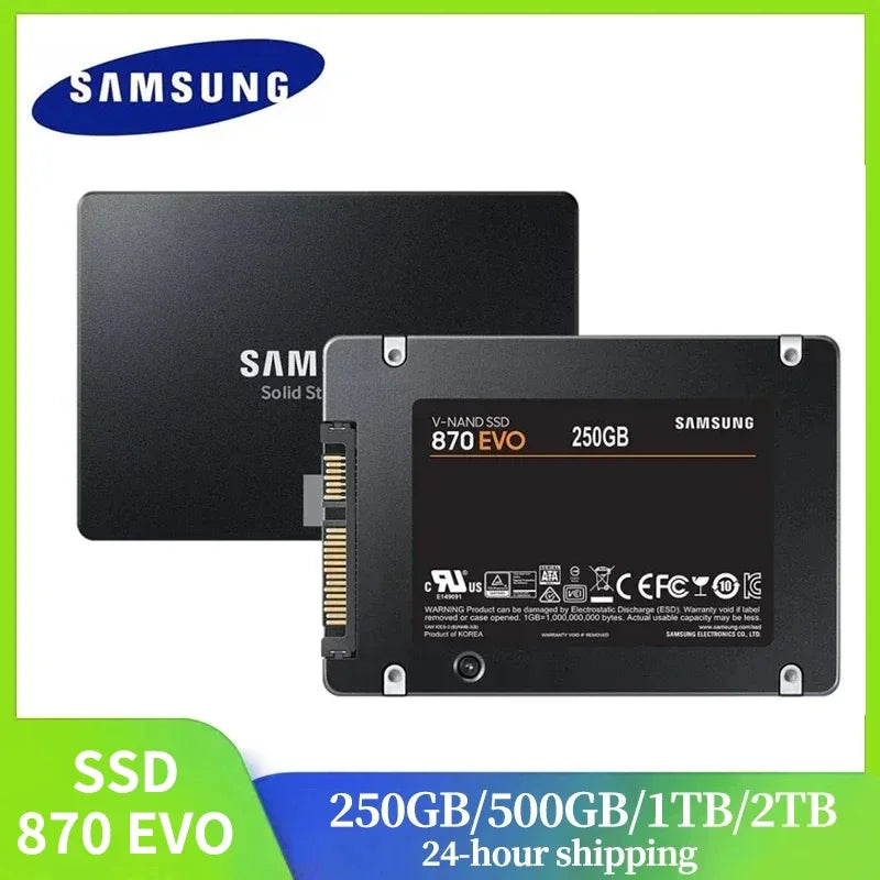 SSD Samsung 870 EVO SATA III 2.5” 250GB 500GB 1TB 2TB – Disco Rígido Interno para PC e Notebook