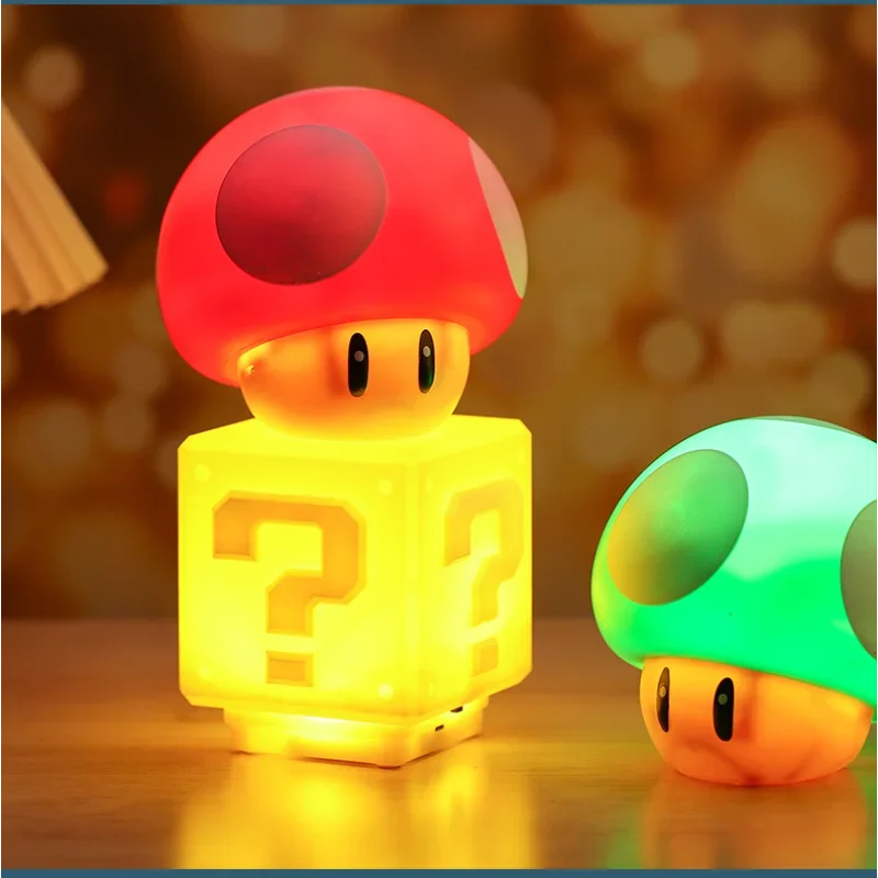 Luminária Super Mario Bros Kawaii – Abajur de Mesa e Cabeceira em Formato Cartoon | Periférico Gamer e Presente Criativo