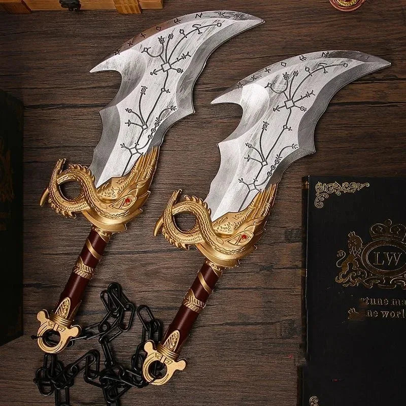 Espada Kratos 45cm – Réplica God of War 4 | Lâmina do Caos / Machado Leviatã | Cosplay, Decoração ou Brinquedo