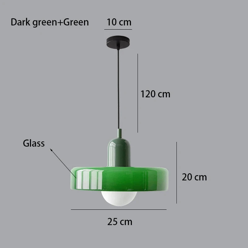 Lustre Estilo Bauhaus em Vidro Nórdico – Iluminação Retrô Elegante para Sala de Jantar, Sala de Estar, Quarto, Bar e Cafeteria