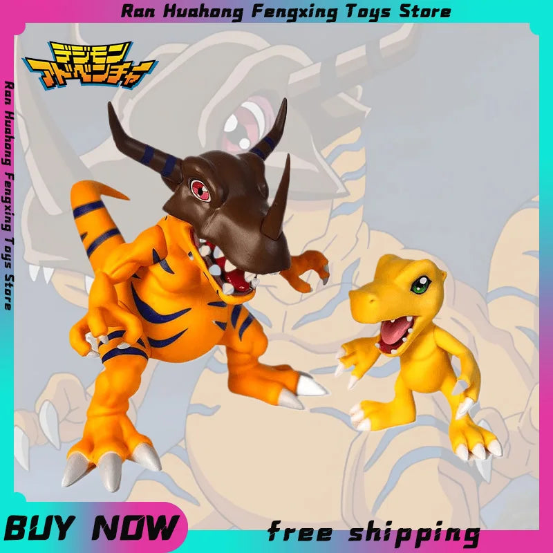 Digimon 12cm – GK Figures Greymon, Agumon e Gabumon PVC, Action Figure Colecionável para Crianças e Decoração
