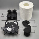 Porta Papel Higiênico Fofo de Gato – Suporte de Parede 38-41mm, Design Antiderrapante, PP Durável (Papel Não Incluído)