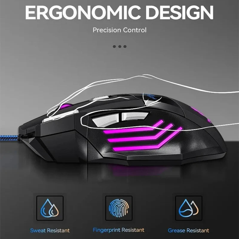 Brasil Mouse X7 botão retroiluminado mouse ergonômico 5500 DPI mouse ajustável, adequado para PC laptop desktop mouse