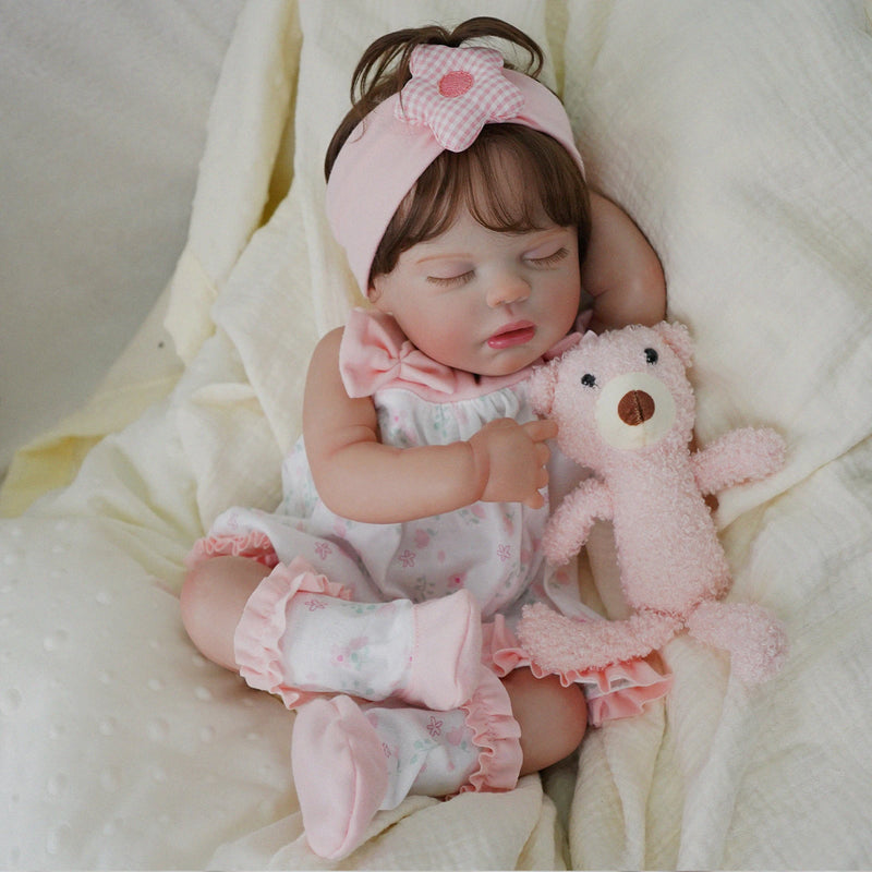 Boneca Reborn Realista Brastoy 48cm – Menina Pintada à Mão com Corpo Inteiro de Silicone | Vai ao Banho