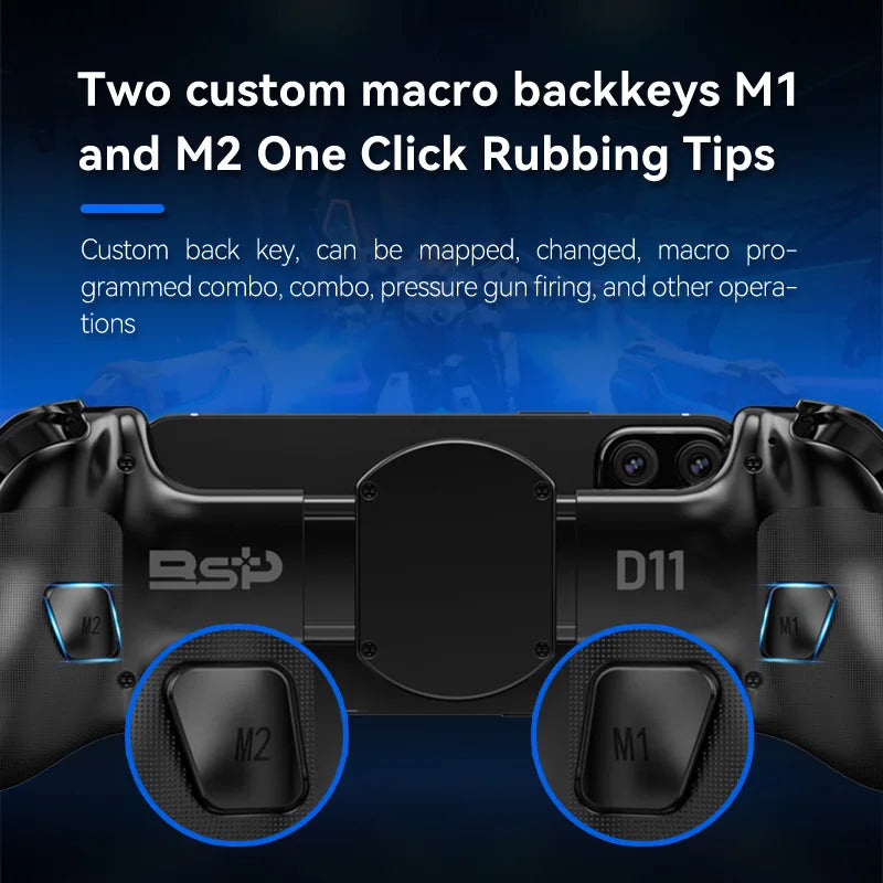 Controle Gamepad BSP-D11 Wireless com Extensão – Compatível com SWITCH, Android, iOS, PS3, PS4, XBOX e Tablets