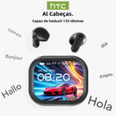 HTC NE20 Fones Bluetooth V6.0 – AI Tradutor, Touch Screen LCD, Wireless, Som Estéreo HD, Uso Esportivo e Longa Duração
