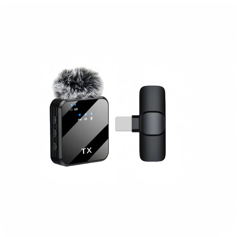 Microfone de Lapela Sem Fio 3 em 1 – Para Lives, Entrevistas e Gravações com Cancelamento de Ruído