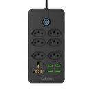 Filtro de Linha com Extensão e Entradas USB – 10A, 100–220V | Tomada com Proteção e Plugue Padrão Brasileiro