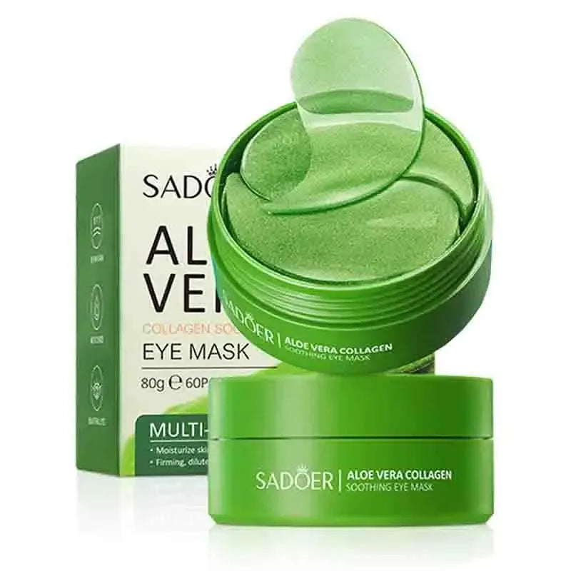 60 Unidades de Máscara para Olhos com Colágeno e Aloe Vera – Antiolheiras, Redução de Bolsas, Hidratação e Antirrugas