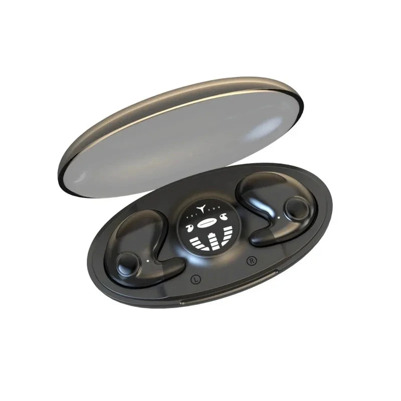 Fone de Ouvido Bluetooth 5.3 Invisível à Prova d’Água IPX5 com Microfone – Estéreo, Confortável para Dormir e Atividades Diárias