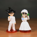 Miniatura Son Goku & Chichi Casamento | Action Figure Decorativa | Bolo & Presente
